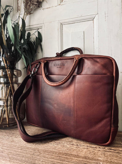 Laptop taske slim - Vintage Brown - VIAMAJA.DK