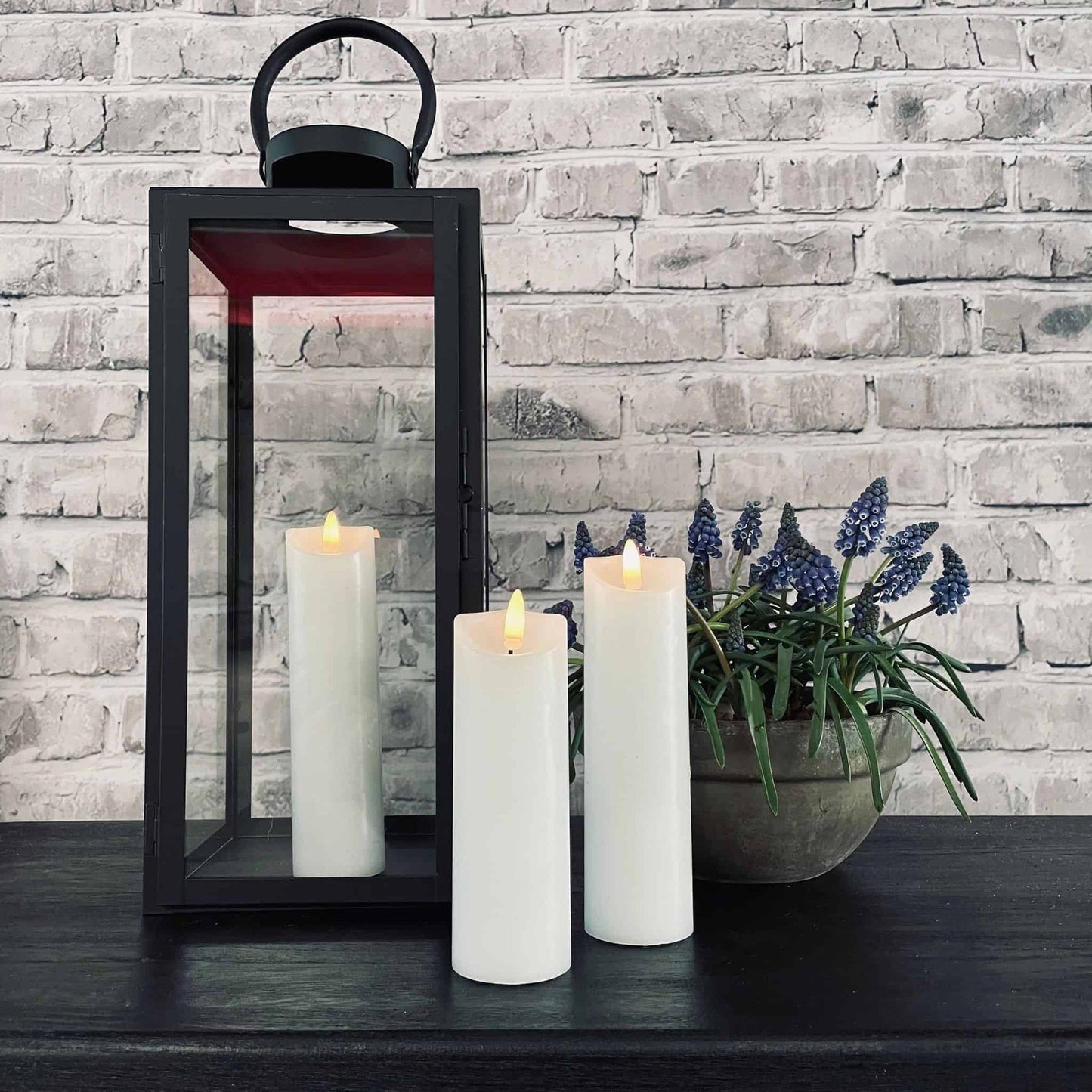 LED Bloklys - 15cm med 3d væge - VIAMAJA.DK