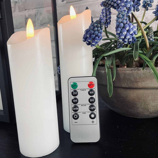 LED Bloklys - 15cm med 3d væge - VIAMAJA.DK