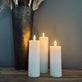 LED Bloklys Hvid 3 stk Inkl. fjernbetjening - Flad top - VIAMAJA.DK