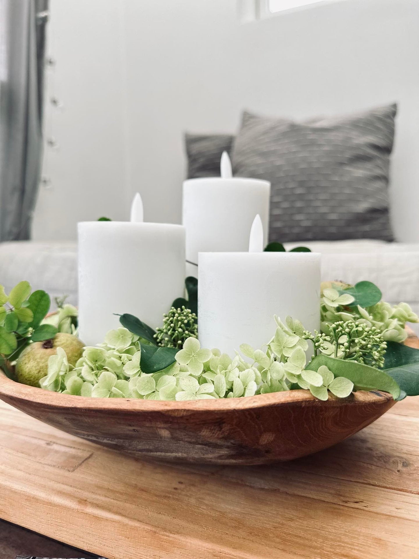 LED Bloklys / Hvid – 3 stk Rustik lys - VIAMAJA.DK