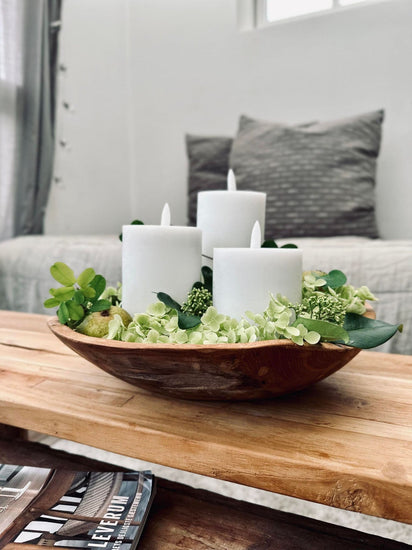 LED Bloklys / Hvid – 3 stk Rustik lys - VIAMAJA.DK