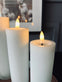 LED Bloklys Hvid - Sæt af 3 stk med fjernbetjening - VIAMAJA.DK