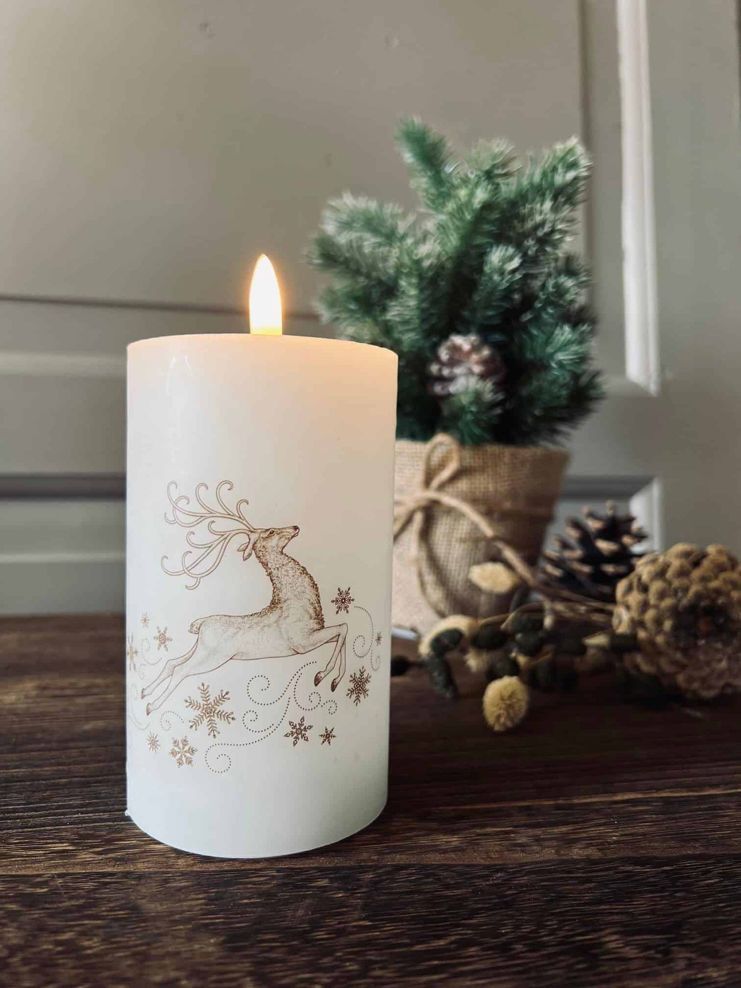 LED Bloklys med Rådyr - VIAMAJA.DK