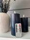 LED Bloklys / Navy 3 stk. Lys – Inkl. fjernbetjening - VIAMAJA.DK