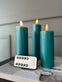 LED Bloklys / PETROL 3 stk. Lys – Inkl. fjernbetjening - VIAMAJA.DK