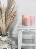 LED Bloklys Rosa - Sett med 3 lys inkl. fjernkontroll