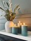 LED Bloklys / Sea blue 3 stk. Inkl. fjernbetjening - VIAMAJA.DK