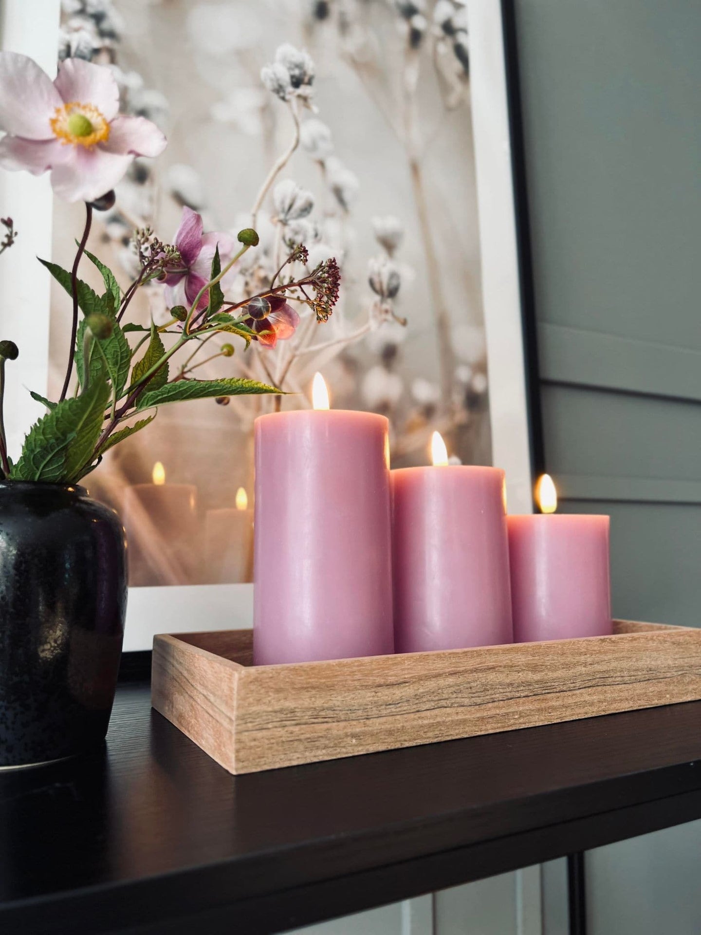 LED Bloklys / VIOLET 3 stk – Inkl. fjernbetjening - VIAMAJA.DK