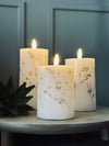 LED bloklys WILD FLORA – Sett m. 3 stk og fjernkontroll