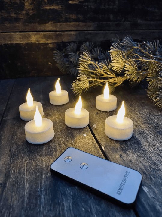 LED Fyrfadslys 6 stk. - Inkl. Fjernbetjening - VIAMAJA.DK