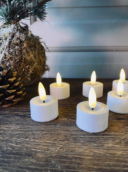 LED Fyrfadslys med 3d væge - 8 stk ink fjernbetjening - VIAMAJA.DK