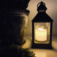 LED Lanterne i plast m. timer - 25cm - Sort - VIAMAJA.DK