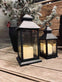 LED Lanterne i plast m. timer - 30cm - Sort - VIAMAJA.DK