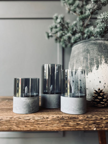 LED Lys med beton look - Sæt med 3 stk - VIAMAJA.DK