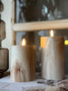 LED marmor blokallys 12,5cm - Beige