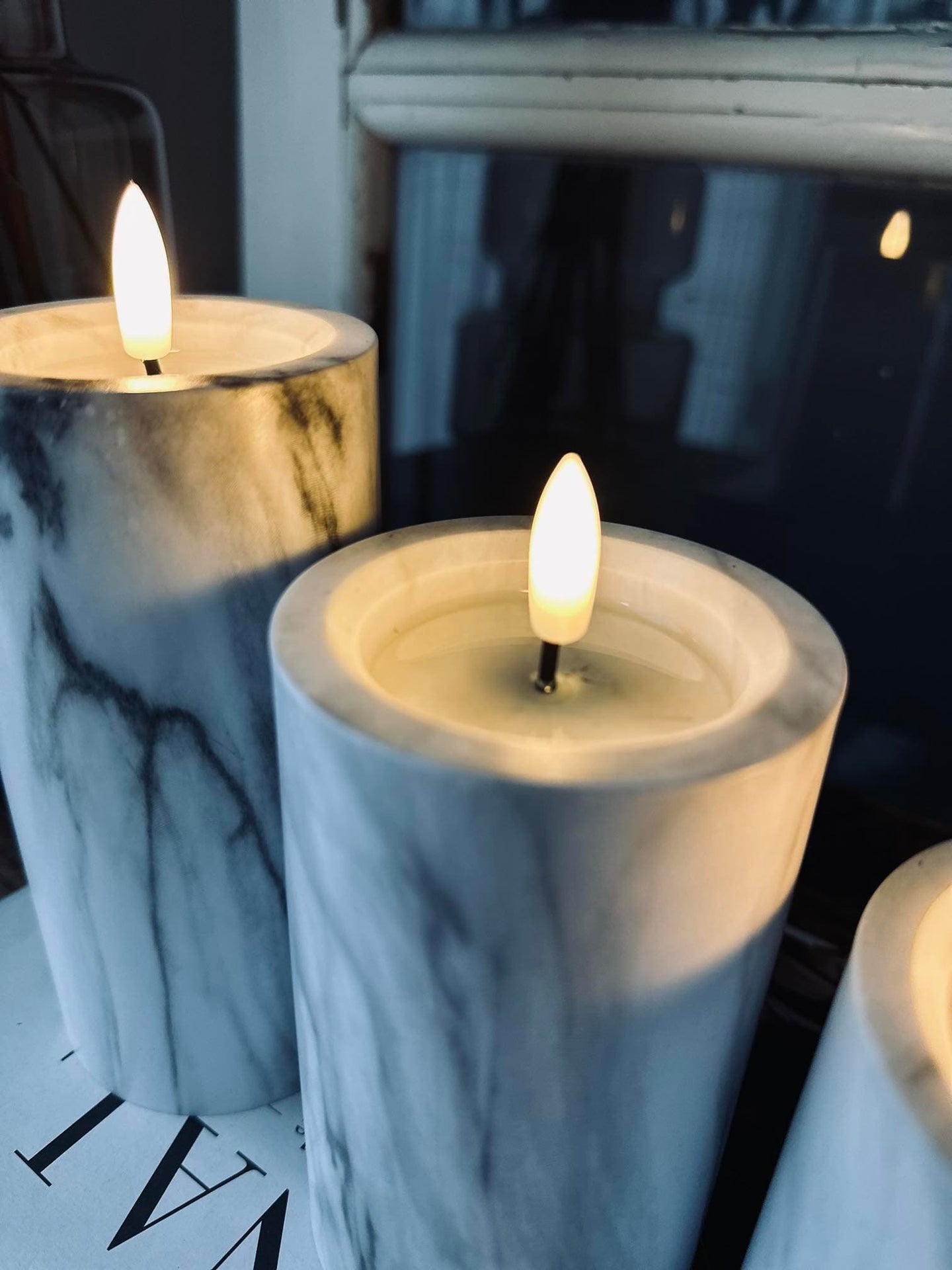 LED marmor bloklys Grå 12,5cm - VIAMAJA.DK
