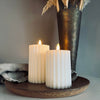LED Rillet blokklys - Hvit 12,5 cm