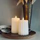 LED Rillet bloklys - Hvid 12,5 cm - VIAMAJA.DK