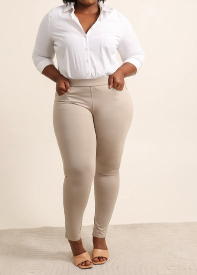 Leggings Plus size 38 - 50 Beige - VIAMAJA.DK