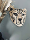 LEOPARD HOVED I ULD - 50X50 - VIAMAJA.DK