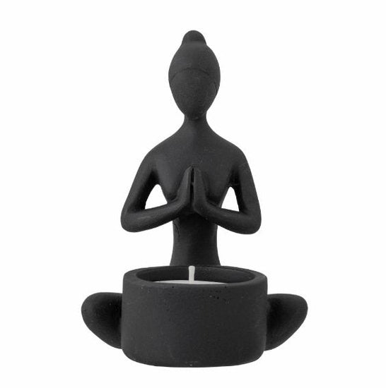 Lysestage - Black Resin YOGA - VIAMAJA.DK