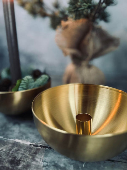 Lysestage - Gold Bowl - VIAMAJA.DK