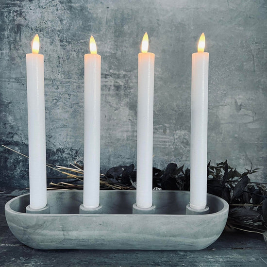 Lysestage i beton - Ink 4 LED Kronelys - VIAMAJA.DK