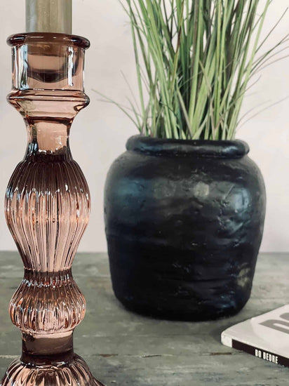 Lysestage i glas – Stor - VIAMAJA.DK