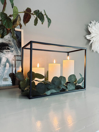 Lysestage til 3 bloklys - Black - VIAMAJA.DK