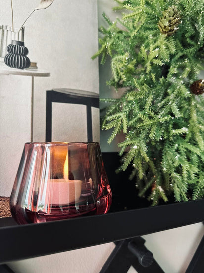 Lysestage til fyrfadslys - Blomme - VIAMAJA.DK
