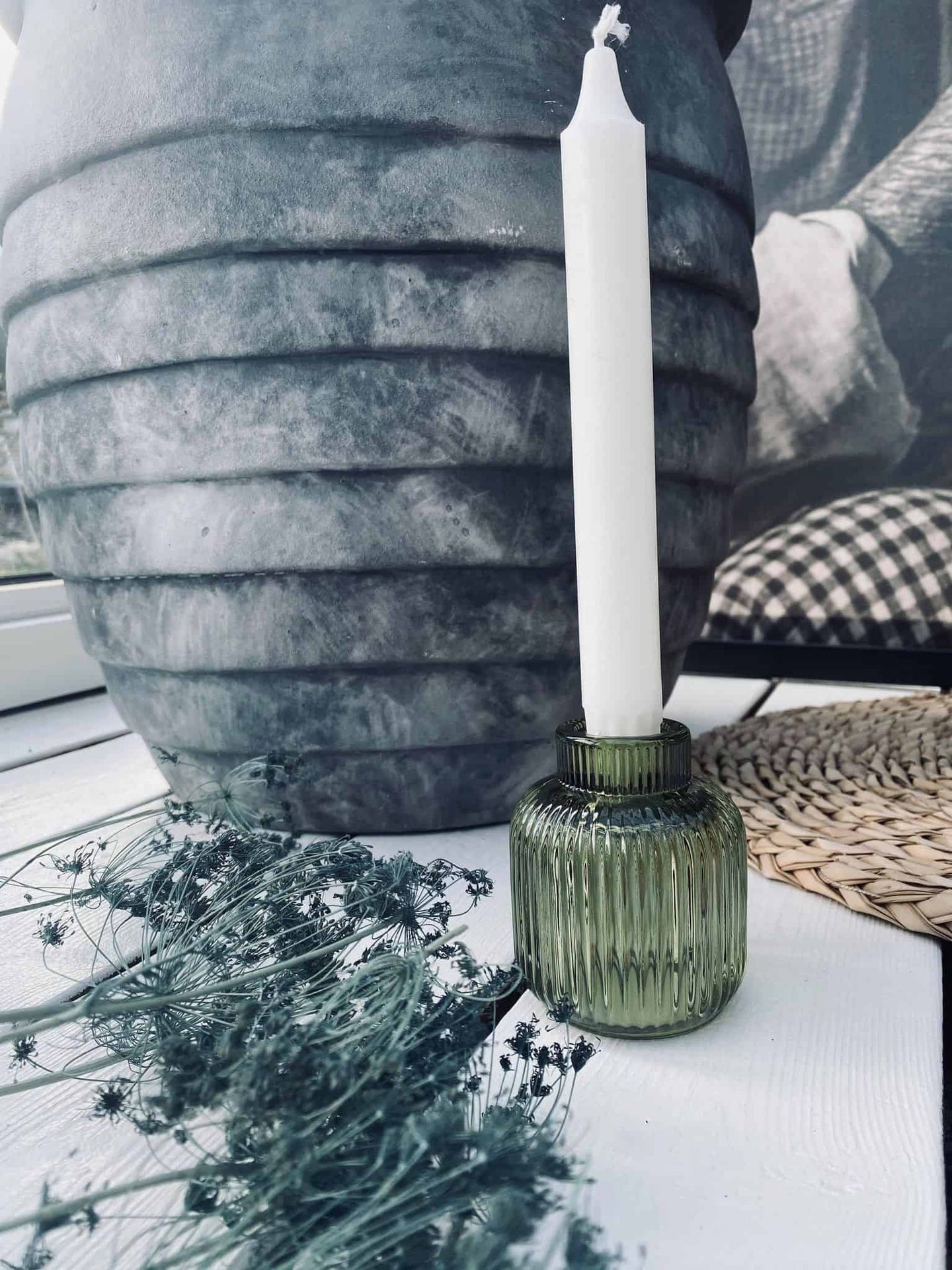 Lysestage – vendbar glas – Grøn - VIAMAJA.DK