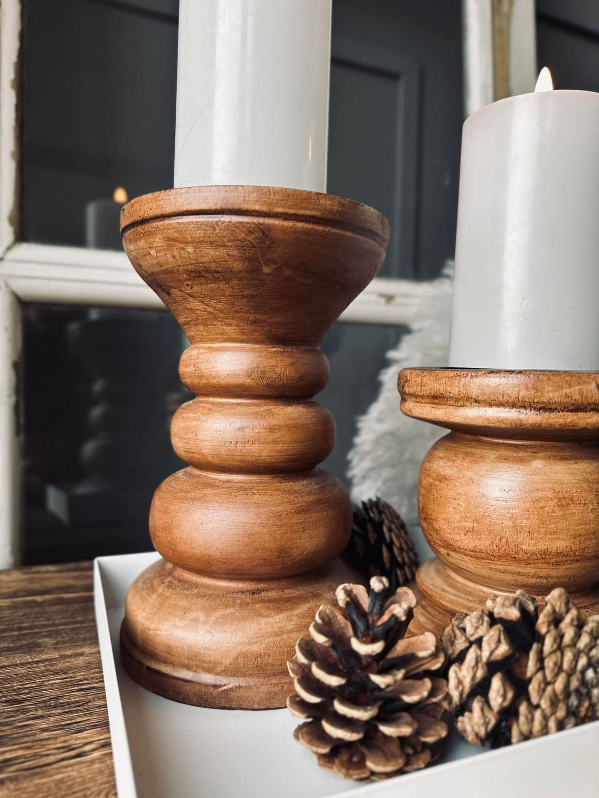 Lysestage wood til bloklys 20cm - VIAMAJA.DK