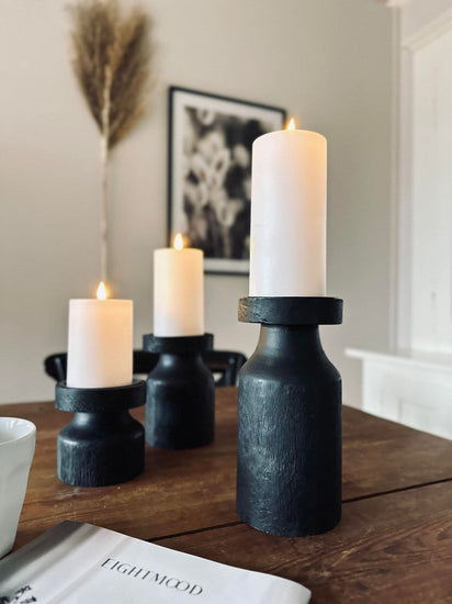 Lysestage wood til bloklys 20cm - VIAMAJA.DK