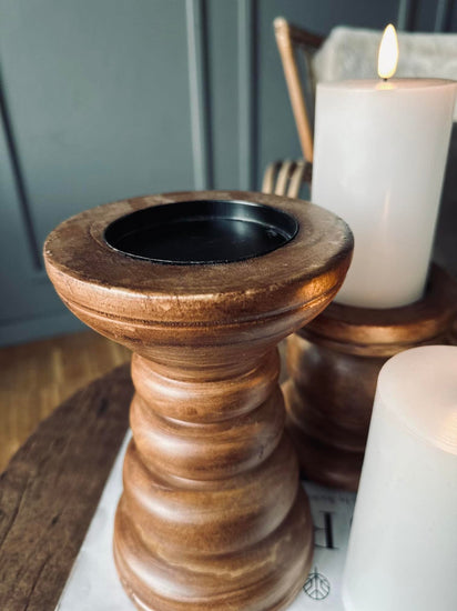 Lysestage wood til bloklys 20cm - VIAMAJA.DK