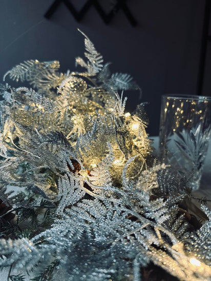 Lyskæde LED SØLV med glimmer - VIAMAJA.DK