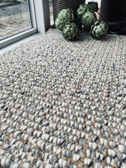 Måtte i jute og uld - 60x90cm - VIAMAJA.DK