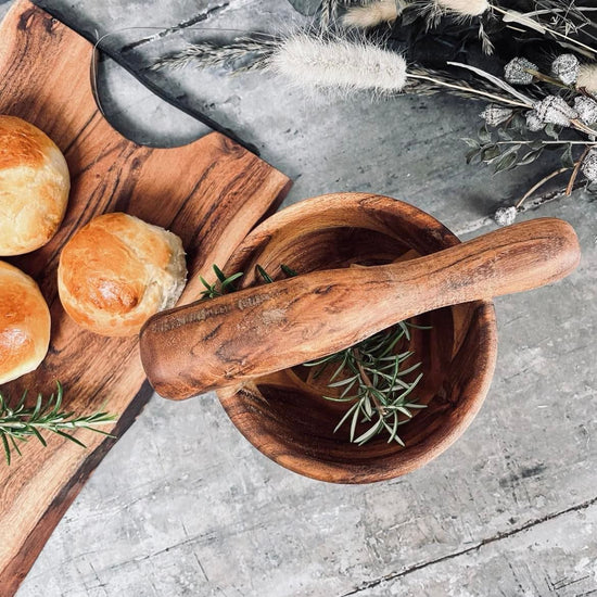 Morter i olieret akacia træ - VIAMAJA.DK