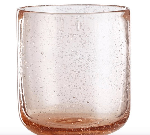 Mundblæst vandglas med bobler - MISTY CORAL - VIAMAJA.DK