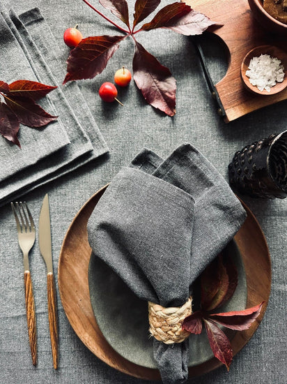 Mundservietter – Grå 4 stk - VIAMAJA.DK