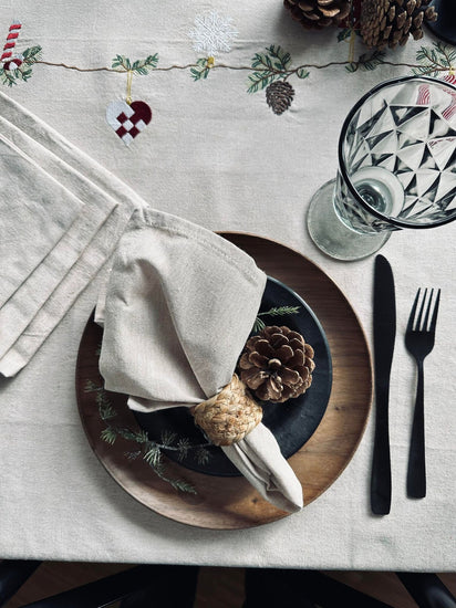 Mundservietter – Natur 4 stk - VIAMAJA.DK