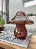 MUSHROOM lampe med LED 18 cm - Mørk brun