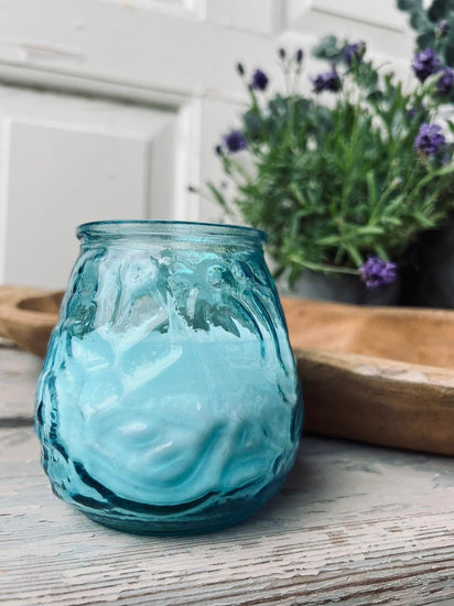 Myggelys Citronella i farvet glas - Blå - VIAMAJA.DK