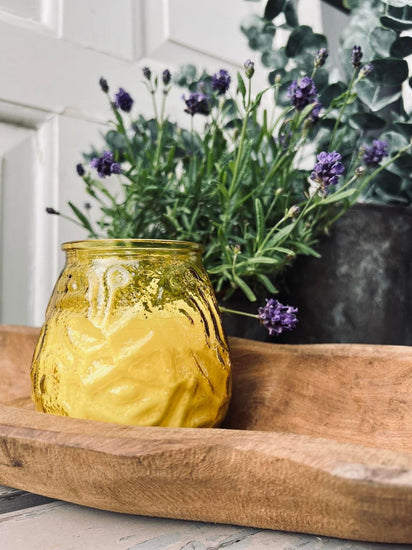 Myggelys Citronella i farvet glas - GUL - VIAMAJA.DK