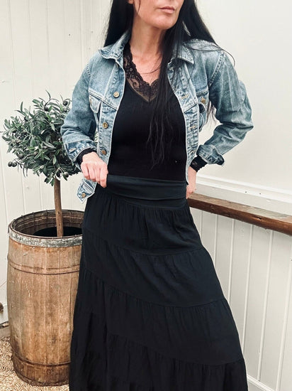Nederdel Boheme cotton – S/M Black - VIAMAJA.DK