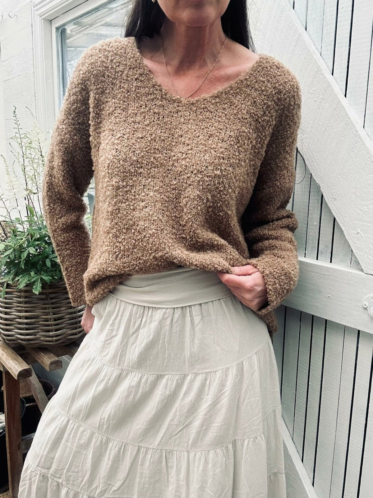 Nederdel Boheme cotton – S/M Lys beige - VIAMAJA.DK