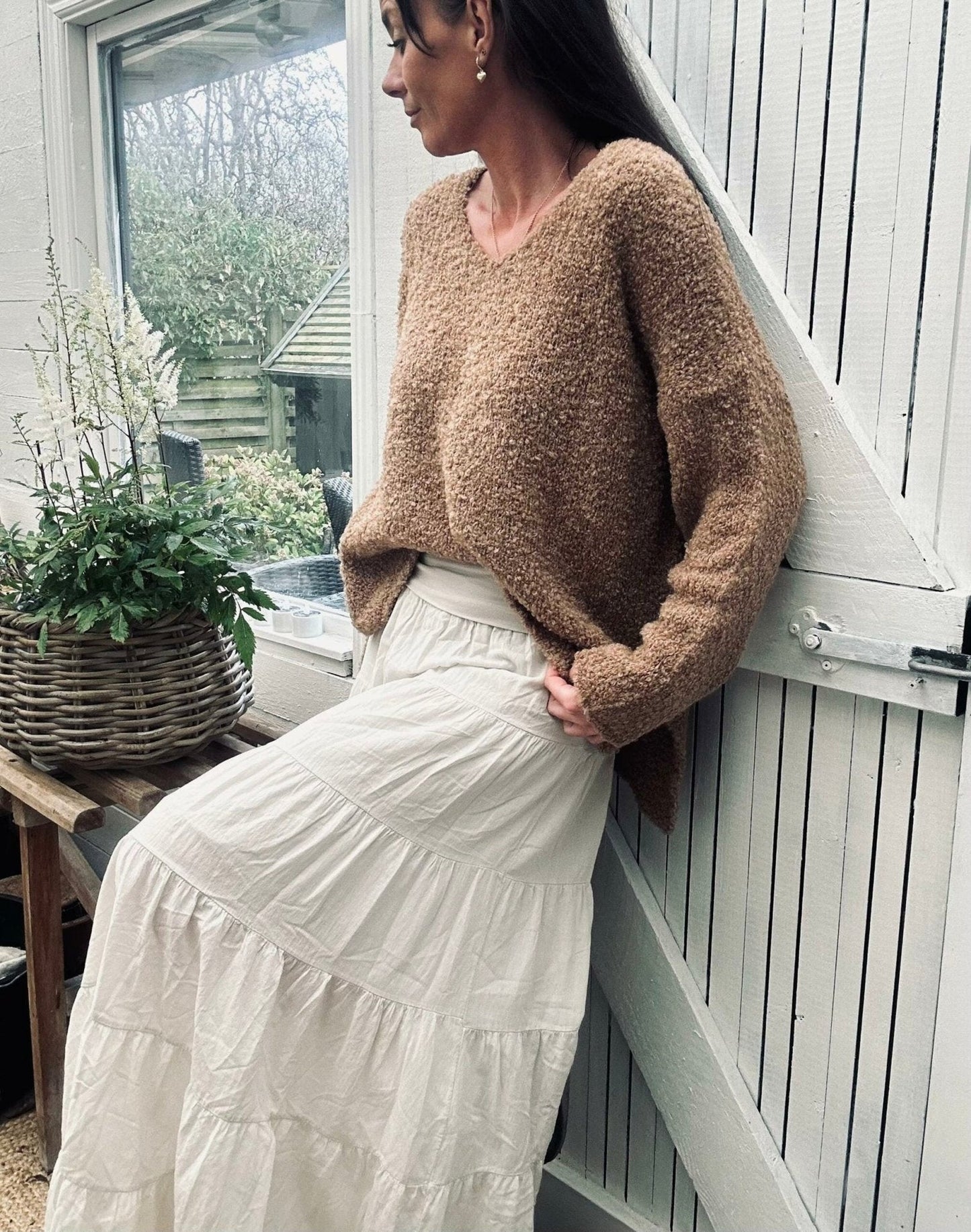 Nederdel Boheme cotton – S/M Lys beige - VIAMAJA.DK