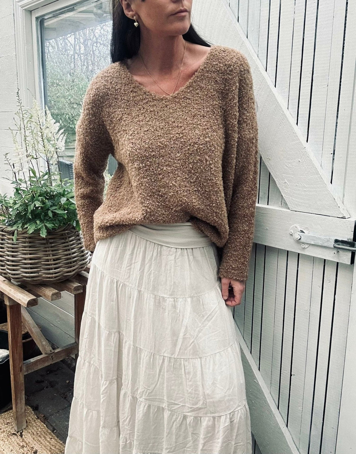 Nederdel Boheme cotton – S/M Lys beige - VIAMAJA.DK