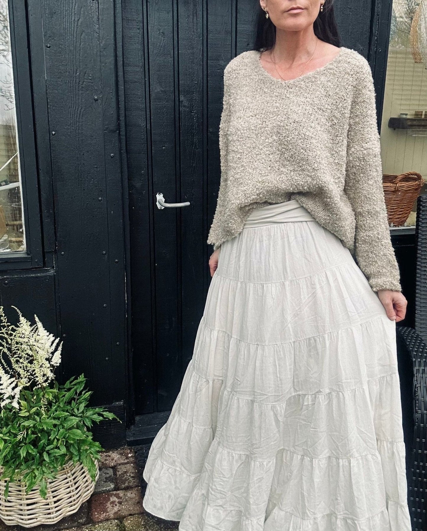 Nederdel Boheme cotton – S/M Lys beige - VIAMAJA.DK
