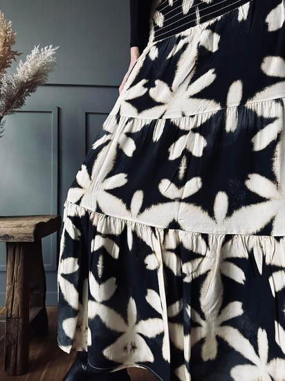 Nederdel Boho Leaf black - VIAMAJA.DK